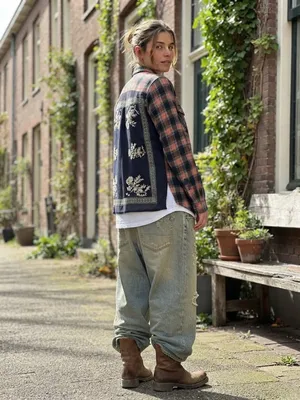Free People Behind The Flannel Plaid & Floral Bandana Mixed Media Button Down thumbnail 13