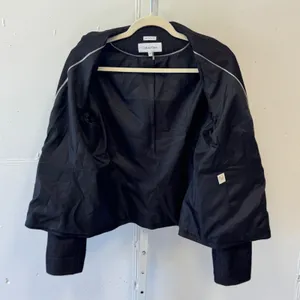 Calvin Klein Stretch Blazer Jacket Charcoal Gray 2 Button Professional Size 14 thumbnail 3