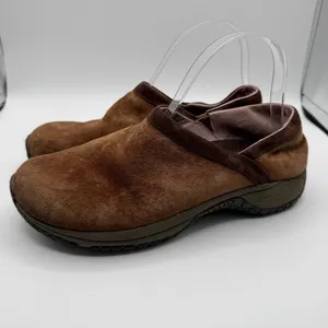 Merrell Encore Adams Dark Earth Suede Slip On Comfort Clogs Women 8.5 Brown thumbnail 3