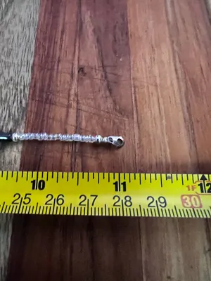 Navajo Handmade Silver Bead Necklace with Turquoise Accent thumbnail 6