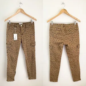 FRAME Cheetah Cargo Skinny Jeans Stretch Mid-Rise‎ Cropped Size 28 NWT thumbnail 4