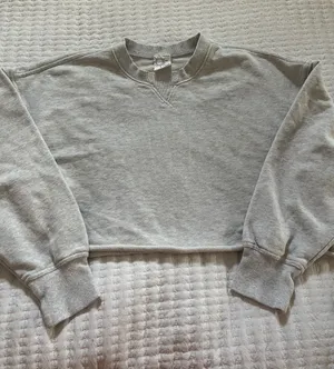aerie Light Gray Pullover Sweatshirt thumbnail 1