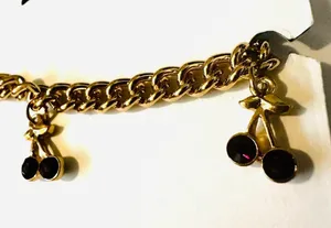 Urban Outfitters Cherry Charm Necklace NWT! Gold/ruby thumbnail 5