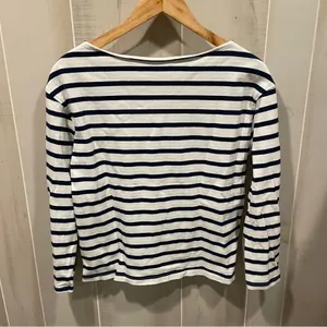 Cute AG Jeans white navy cotton stripe boat neck top nautical coastal cool thumbnail 8