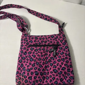 Vera Bradley Purple Cheetah Print Hipster Quilted‎ Shoulder Crossbody Bag thumbnail 5