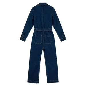 Womens Joanie Clothing MacDougal Indigo Denim Jean LS Jumpsuit Boilersuit Sz 14 thumbnail 3