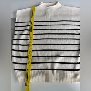 She + Sky Ivory Black Striped Run the Course Sleeveless Knit Top Size 1X NWT thumbnail 8