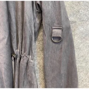 KUT FROM THE KLOTH Dianne Jacket Women Large Gray Faux Suede Drape Front Cinch‎ thumbnail 16