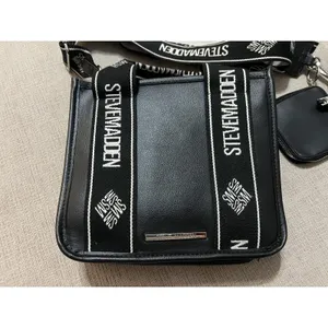 Steve Madden Crossbody Bag Womens Small Black Logo Strap Pouch Set Shoulder thumbnail 2