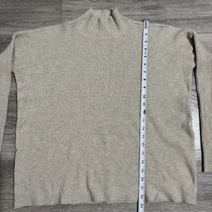 Cyrus Mock Neck Pullover Knit Strechy Sweater Dolman Sleeve‎ Women Small Beige thumbnail 7