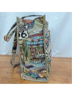 American Vintage Vintage Route 66 Tapestry Tote Bag thumbnail 3