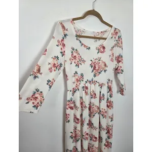 Chris & Carol Floral Maxi Dress Soft Knit Pockets Modest Teacher Cottagecore S thumbnail 5