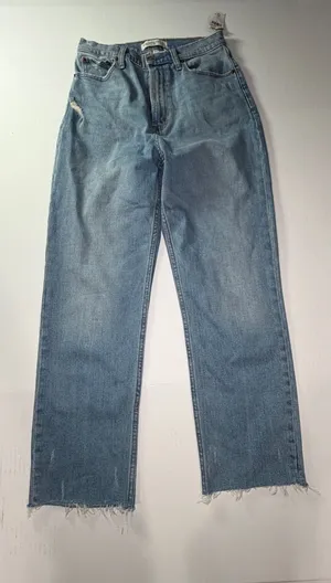 Abercrombie & Fitch Straight Leg Jeans ankle straight super high rise thumbnail 1