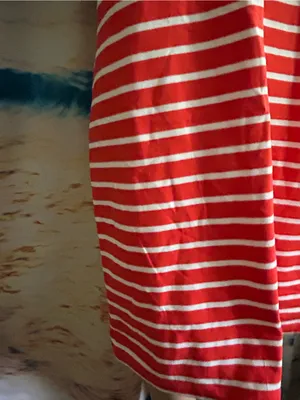 Old Navy Women’s Striped Orange & White Casual Tee Dress LG NWT thumbnail 6