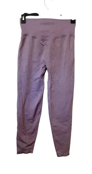 PINK Active Victoria’s Secret Purple Ribbed‎ Leggings Size Medium thumbnail 1