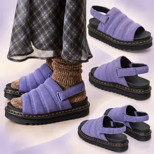 Martens Kole Purple Suede Slingback Platform Sandals Size 7 NIB thumbnail 1