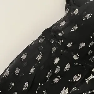 Needle‎ & Thread Black Lurex Chiffon Midi Dress Metallic Dots Slip Included 6 thumbnail 12