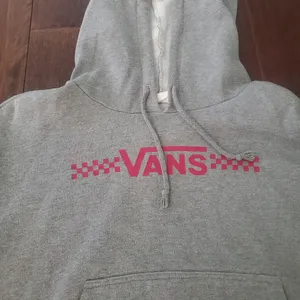 Vans Gray Hoodie with Red Accents Size Large Cropped thumbnail 2