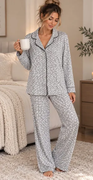 Nicole Miller New York XXL Ultra Soft Geometric Pajama Set NWOT thumbnail 1