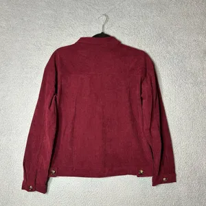 Corduroy Jacket Womens S‎ Red Rust Collared Long Sleeve Button Up Corduroy NEW thumbnail 2