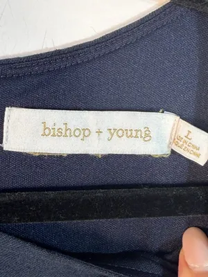 Bishop + Young Navy Blue Sleeveless Tie-Waist Romper Size L thumbnail 2
