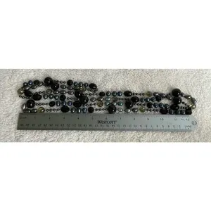VTG Blk Onyx Baroque Freshwater Tahitian Pearls Crystal Necklace Heavy 52” 161gm thumbnail 6