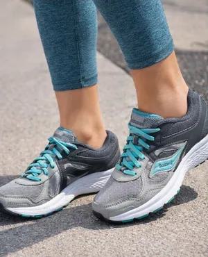 Saucony Cohesion Women’s Size 8 Gray Teal Running Shoes Athletic thumbnail 1