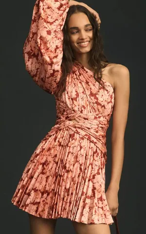 NWT Acler Auroa Floral Pleated Mini Dress Size 6 thumbnail 1