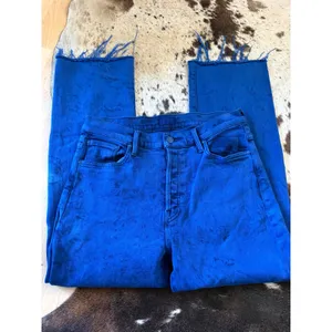 MOTHER The Ditcher Crop Fray Love On The Rock‎ Jeans Blue Acid Wash Size 27 thumbnail 2