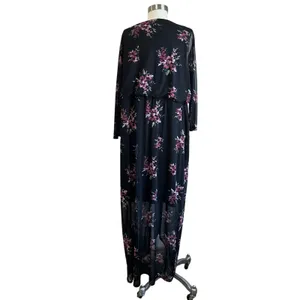Connected Apparel Dark Romantic Floral Mesh Overlay Maxi‎ Dress Size 22W thumbnail 3