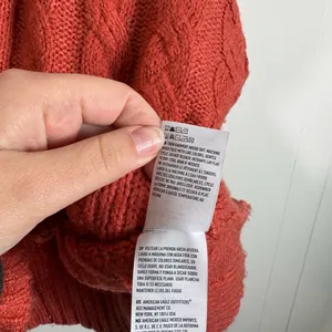 American Eagle Burnt Orange Cable Knit Shawl Collar Lightweight Sweater Top XS thumbnail 5