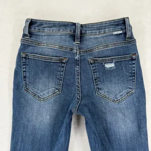 Risen Jeans Womens Size 1/25 Distressed High Rise Straight‎ Leg Raw Hem RDP1481 thumbnail 2