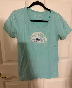 prAna Women's Surf Yoga Tee - Aqua Blue thumbnail 1