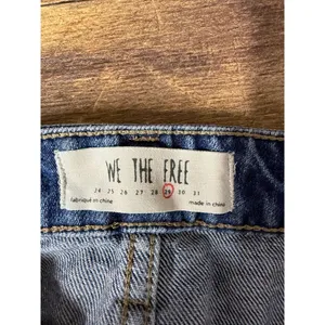 We The Free Full Zip Front Skirt‎ Women Sz 29 Blue Denim Mini Grunge Raw Hem thumbnail 5