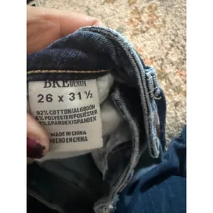 BKE Billie Slim Fit High Rise Flare Jeans Dark Wash Raw Hem 26x31.5 thumbnail 5