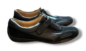 Naturalizer Carlo Loafers Womens 7.5 S Black Brown Leather Suede Hook Loop thumbnail 1