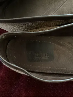 What’s what! Brown Textured Ballet Flats with Bow Accent thumbnail 2