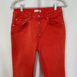 Anine Bing Denim Jeans Button Fly High Rise Orange‎ Peach Women's Size 28 thumbnail 3