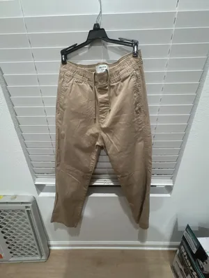 Hollister Straight Pants Size S Tan Drawstring Khaki thumbnail 8
