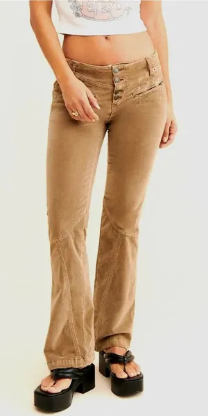 Free People Hit Back Slim Flare Trousers Sz.14 thumbnail 1