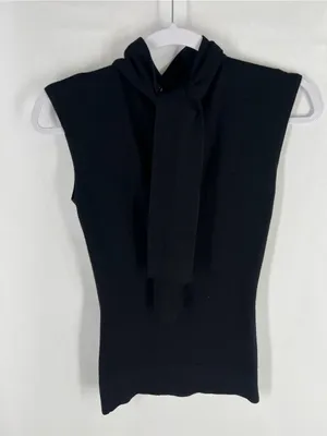 The Wrights Black Silk Cashmere Sleeveless Mock Neck Top Size S thumbnail 8
