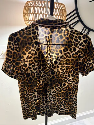 Leopard Print Short Sleeve Button thumbnail 5