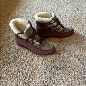 Sorel Maroon and Gray Winter Boots thumbnail 3