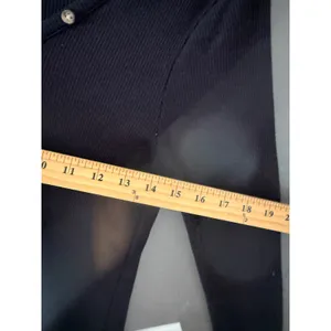 American Eagle Womens Black Ribbed Henley Long Sleeve V-Neck Top Size M‎ thumbnail 4