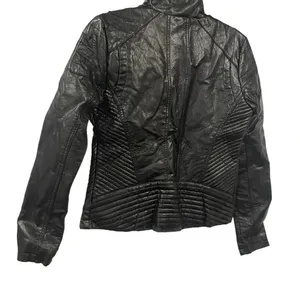 🖤 GUESS Quilted Faux Leather Moto Jacket –‎ Black Size M 🖤✨ thumbnail 5