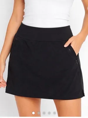 Athleta Black Athletic Skort with Side Zip Pockets thumbnail 6