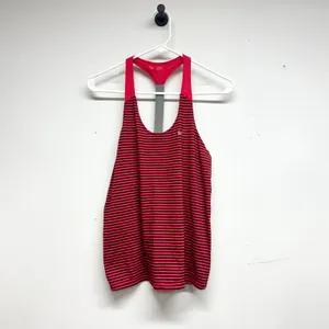 Nike Elastika Loose Tank Top Running‎ Tennis Tee Gym Solid Red Strip Medium thumbnail 2
