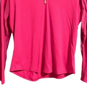 Bette & Court Swing Pink UPF 50 Quarter Zip Golf Top Moisture Wicking Large thumbnail 4
