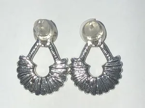 Silver Tone and Green CZ Boho Earrings thumbnail 3