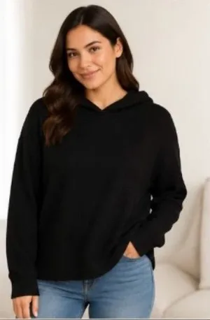 Diesel PJ Place Black Waffle Knit Hoodie Oversized Thermal Pullover Size XL thumbnail 1